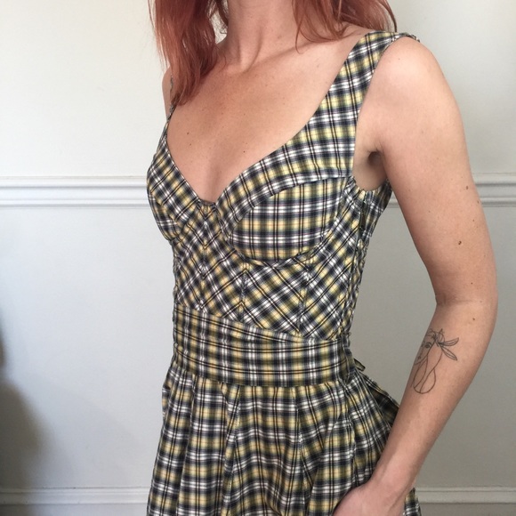 McQ Alexander McQueen Plaid Circle Midi Dress - Picture 6 of 8